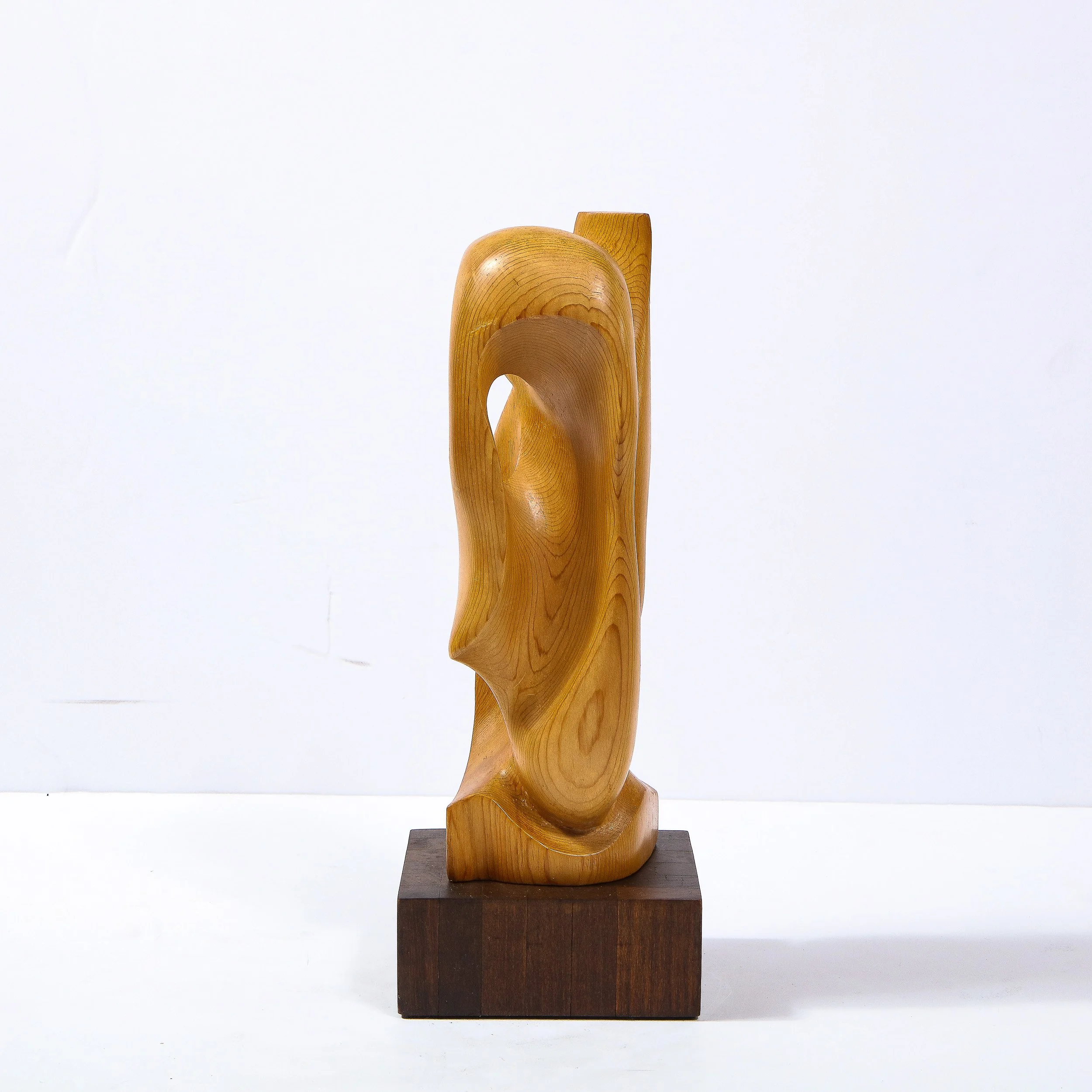 Mid-Century Modernist Biomorphic Abstract Oak Sculpture — High